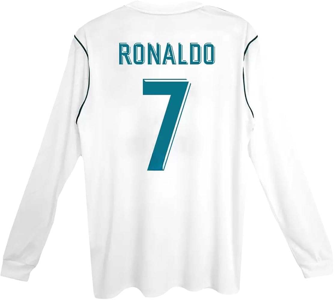 17-18 レアル・マドリード RONALDO 7 長袖シャツ Amazon.com : Ronaldo #7 Retro 17/18 Home Long Sleeve Soccer Jersey